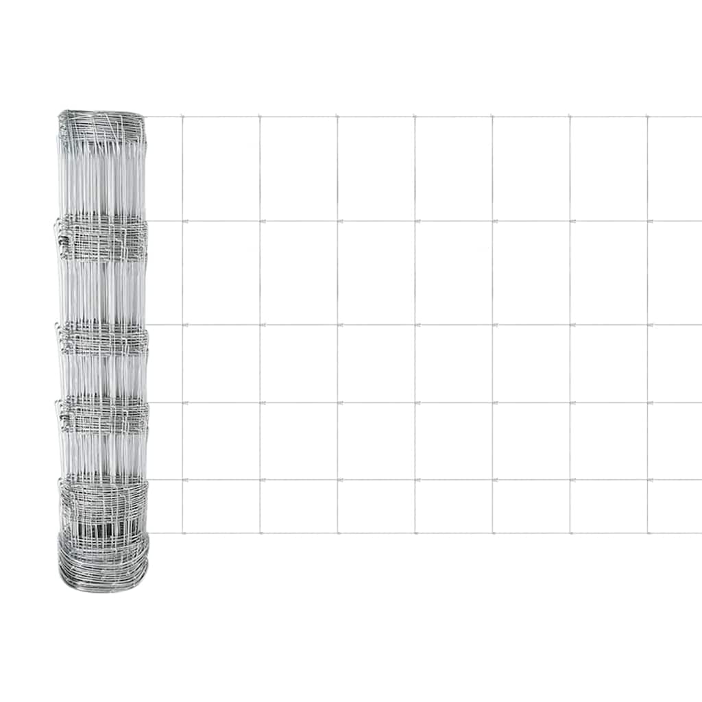 vidaXL Zaun mit Pfosten Silber 0,8 x 25 m Stahl