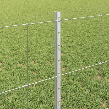 vidaXL Zaun mit Pfosten Silber 0,8 x 25 m Stahl