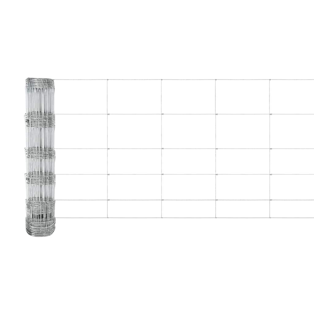 vidaXL Zaun mit Pfosten Silber 0,8 x 25 m Stahl