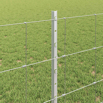 vidaXL Zaun mit Pfosten Silber 0,8 x 25 m Stahl