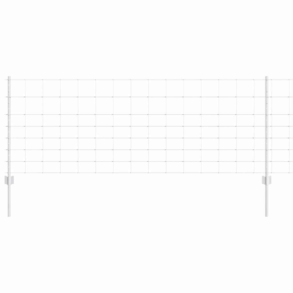 vidaXL Zaun mit Pfosten Silber 0,8 x 25 m Stahl