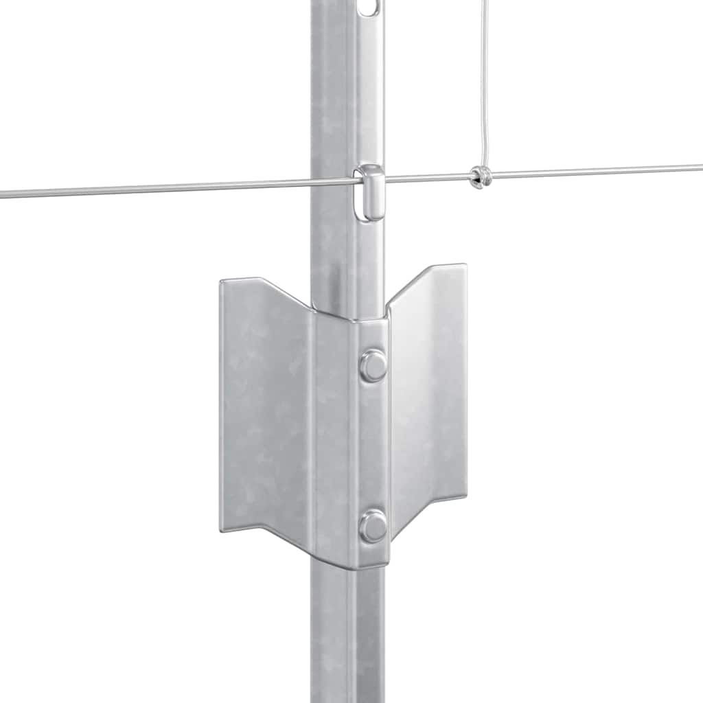 Zaun mit Pfosten Silber 0,8 x 25 m Stahl