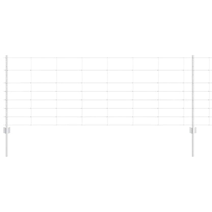 Zaun mit Pfosten Silber 0,8 x 25 m Stahl