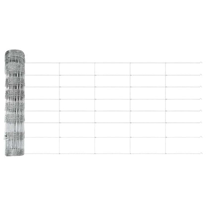 Zaun mit Pfosten Silber 0,8 x 25 m Stahl