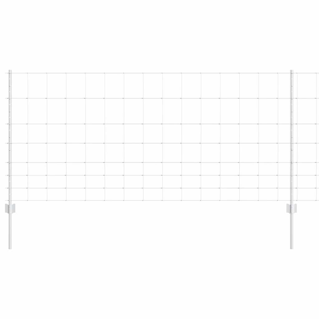 Zaun mit Pfosten Silber 1 x 25 m Stahl