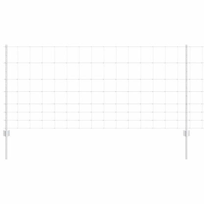 Zaun mit Pfosten Silber 1 x 25 m Stahl