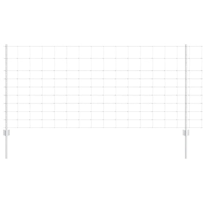 Zaun mit Pfosten Silber 1 x 25 m Stahl
