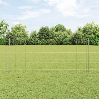 vidaXL Zaun mit Pfosten Silber 1 x 25 m Stahl