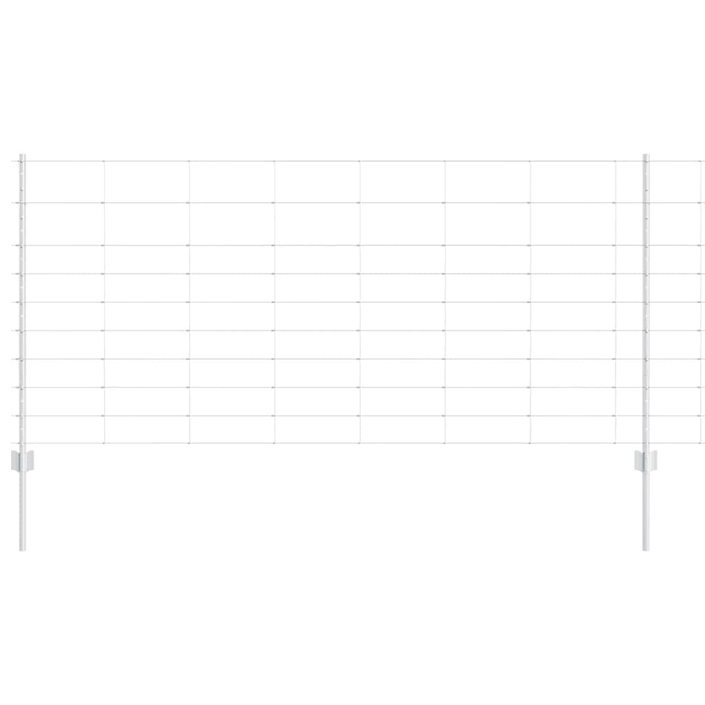 vidaXL Zaun mit Pfosten Silber 1 x 25 m Stahl