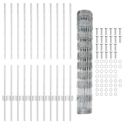 vidaXL Zaun mit Pfosten Silber 1 x 25 m Stahl