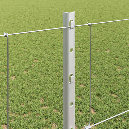 Zaun mit Pfosten Silber 1,2 x 25 m Stahl