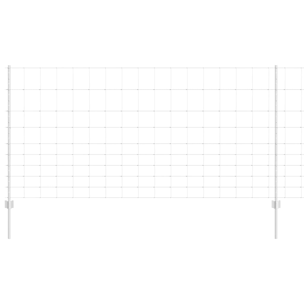 Zaun mit Pfosten Silber 1,2 x 25 m Stahl
