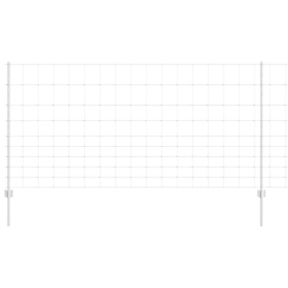 Zaun mit Pfosten Silber 1,2 x 25 m Stahl