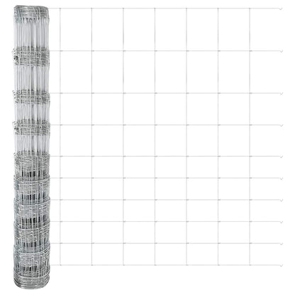 Zaun mit Pfosten Silber 1,2 x 25 m Stahl