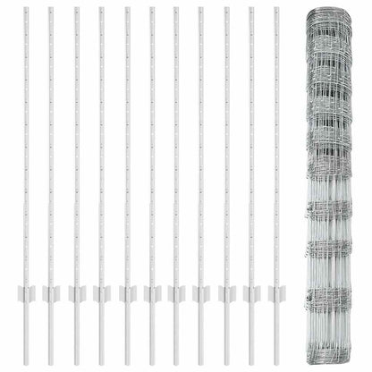 vidaXL Zaun mit Pfosten Silber 1,2 x 25 m Stahl