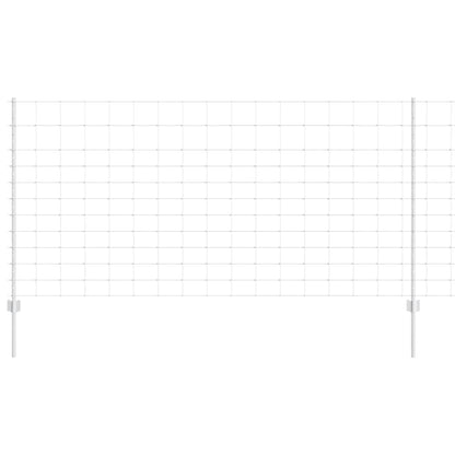 Zaun mit Pfosten Silber 1,2 x 25 m Stahl
