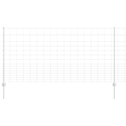 Zaun mit Pfosten Silber 1,2 x 25 m Stahl