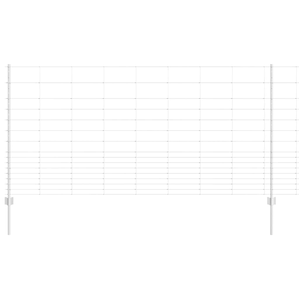 Zaun mit Pfosten Silber 1,2 x 25 m Stahl