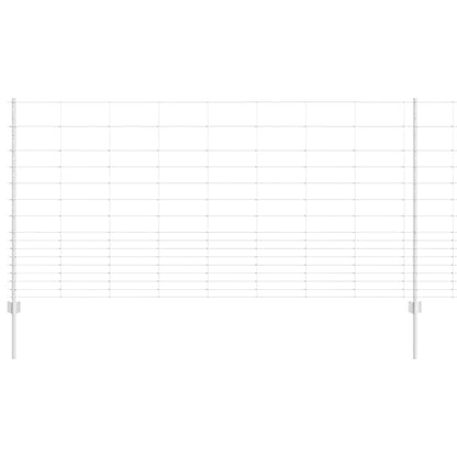 Zaun mit Pfosten Silber 1,2 x 25 m Stahl