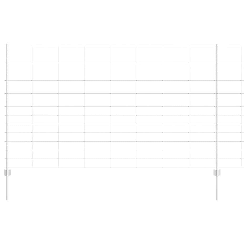 Zaun mit Pfosten Silber 1,4 x 25 m Stahl