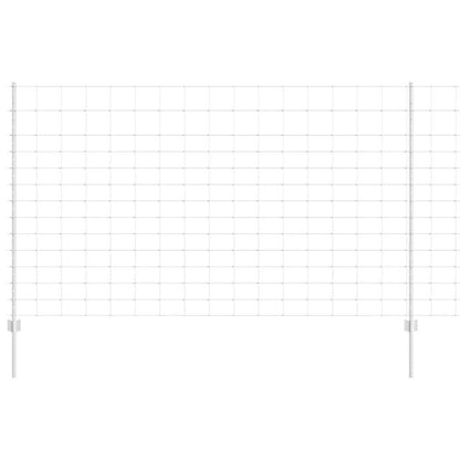 Zaun mit Pfosten Silber 1,4 x 25 m Stahl