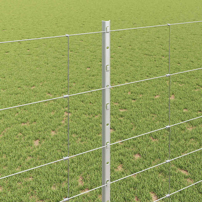 Zaun mit Pfosten Silber 1,4 x 25 m Stahl