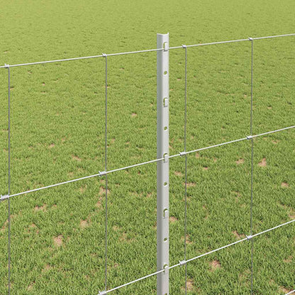 Zaun mit Pfosten Silber 1,5 x 25 m Stahl