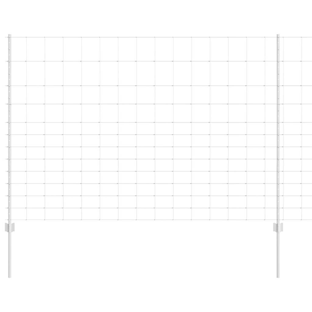 Zaun mit Pfosten Silber 1,5 x 25 m Stahl