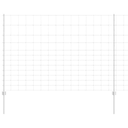 Zaun mit Pfosten Silber 1,5 x 25 m Stahl