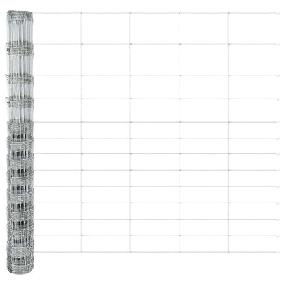 vidaXL Zaun mit Pfosten Silber 1,5 x 25 m Stahl