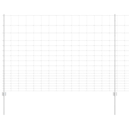 Zaun mit Pfosten Silber 1,5 x 25 m Stahl