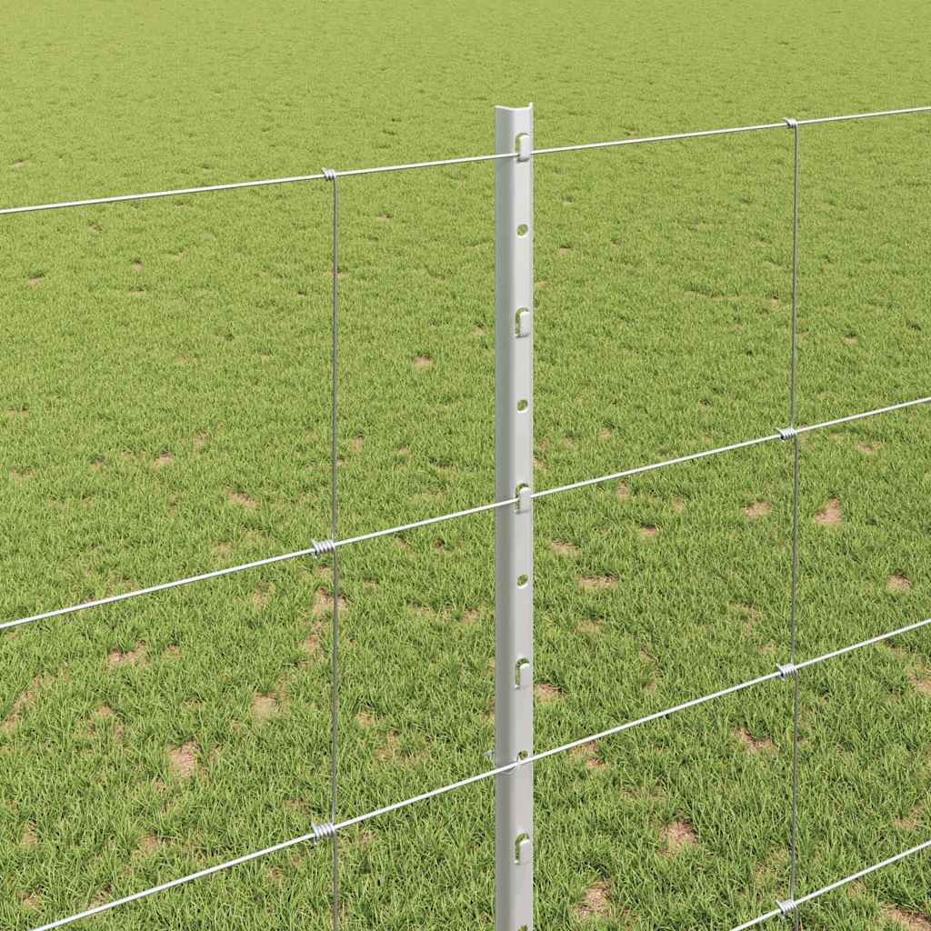 vidaXL Zaun mit Pfosten Silber 1,5 x 25 m Stahl