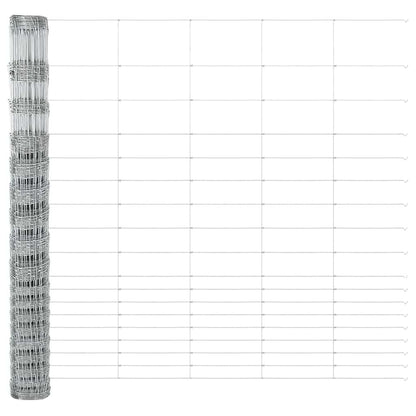 vidaXL Zaun mit Pfosten Silber 1,5 x 25 m Stahl