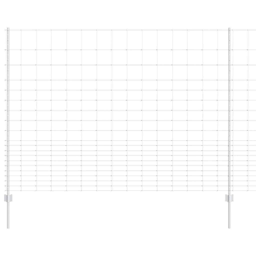 vidaXL Zaun mit Pfosten Silber 1.6 x 25 m Stahl