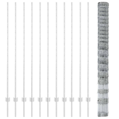 vidaXL Zaun mit Pfosten Silber 1.6 x 25 m Stahl