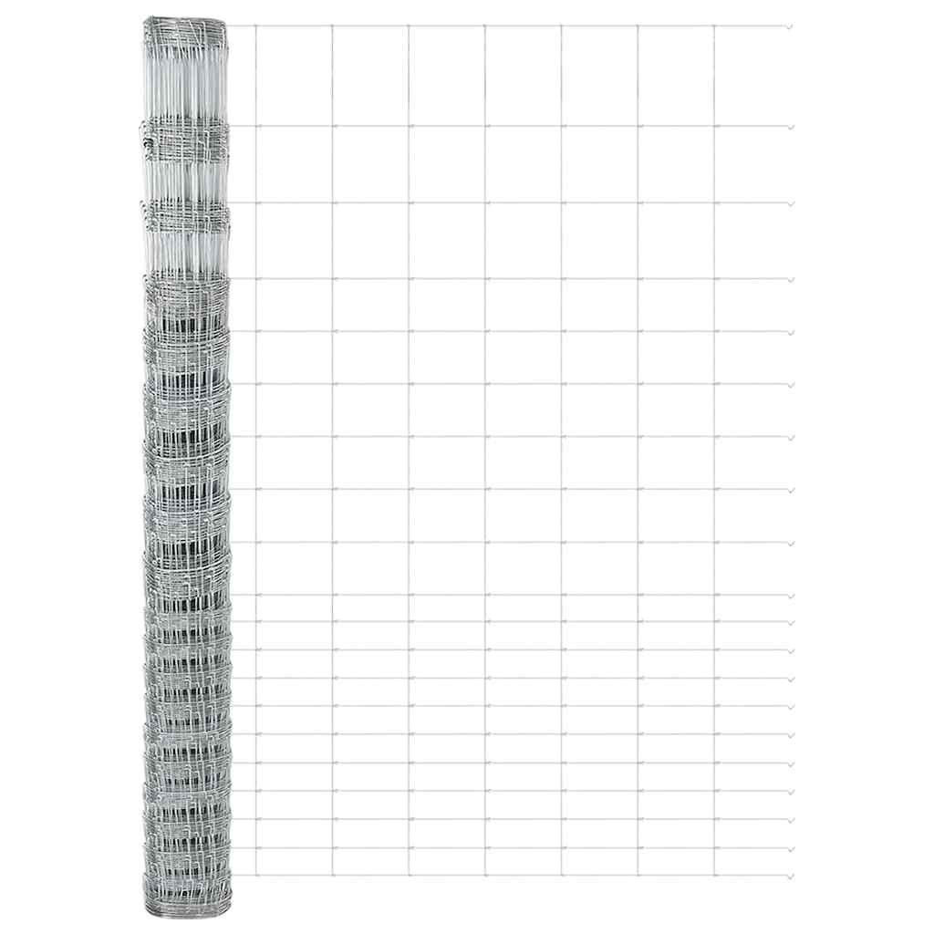 vidaXL Zaun mit Pfosten Silber 1.6 x 25 m Stahl