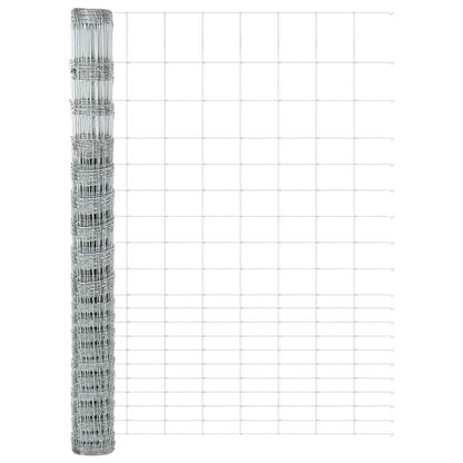 vidaXL Zaun mit Pfosten Silber 1.6 x 25 m Stahl