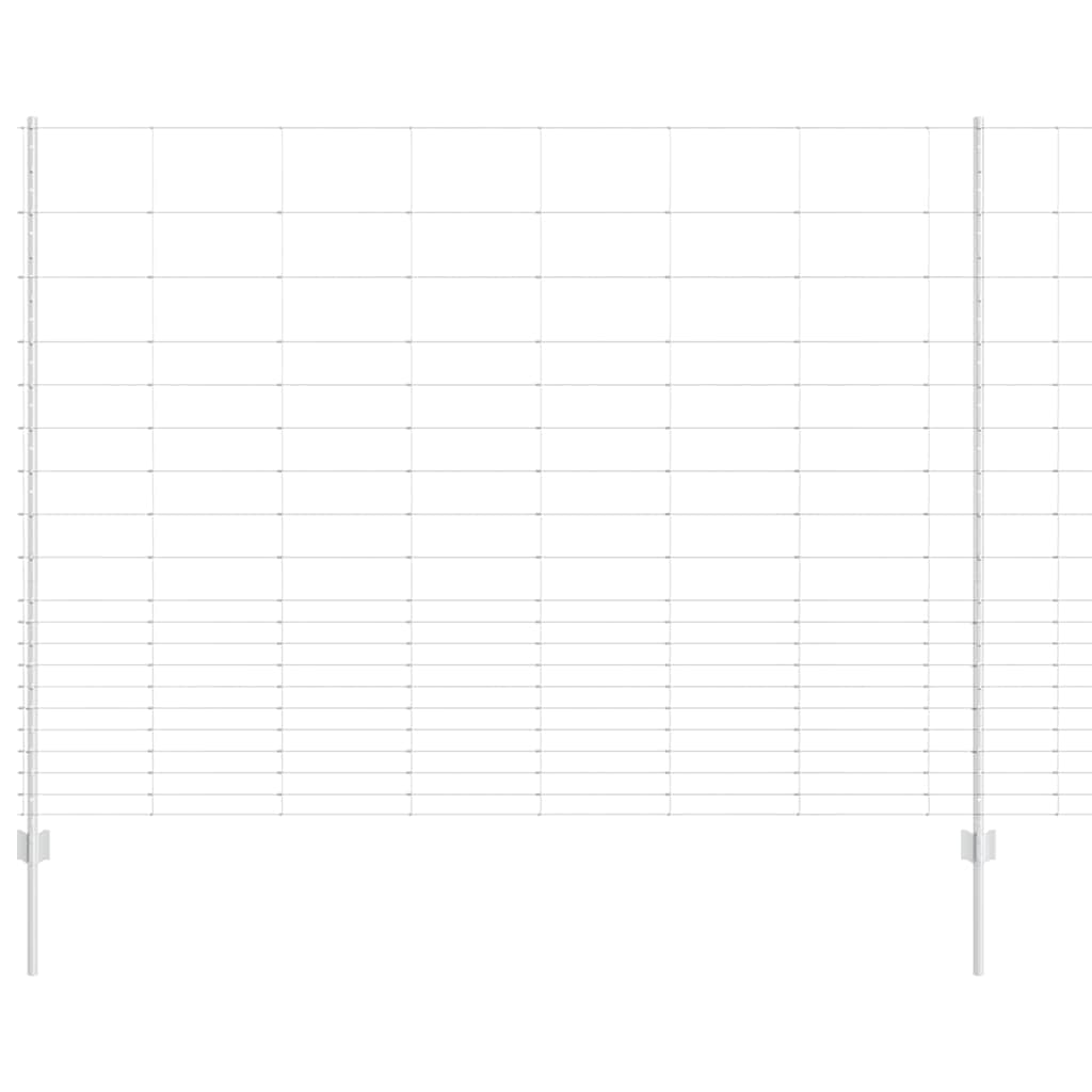 vidaXL Zaun mit Pfosten Silber 1.6 x 25 m Stahl