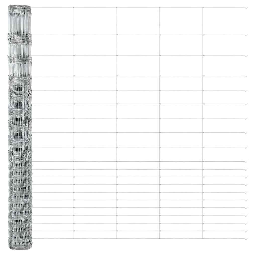 vidaXL Zaun mit Pfosten Silber 1.6 x 25 m Stahl