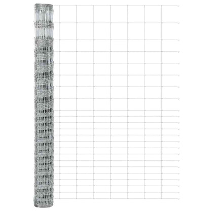 Zaun mit Pfosten Silber 1.6 x 25 m Stahl