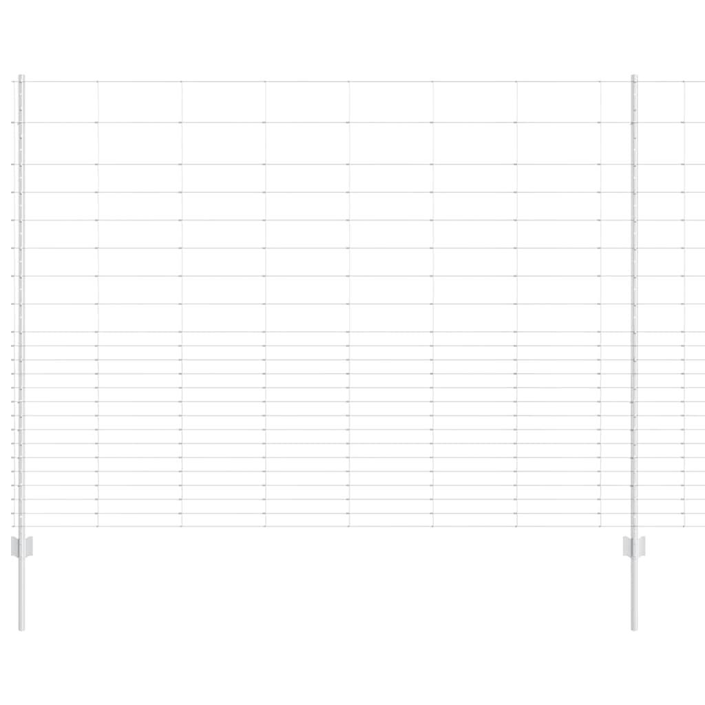 Zaun mit Pfosten Silber 1.6 x 25 m Stahl