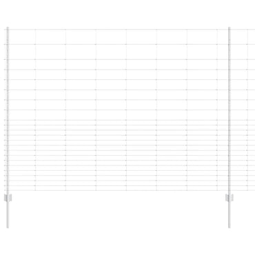 vidaXL Zaun mit Pfosten Silber 1.6 x 25 m Stahl