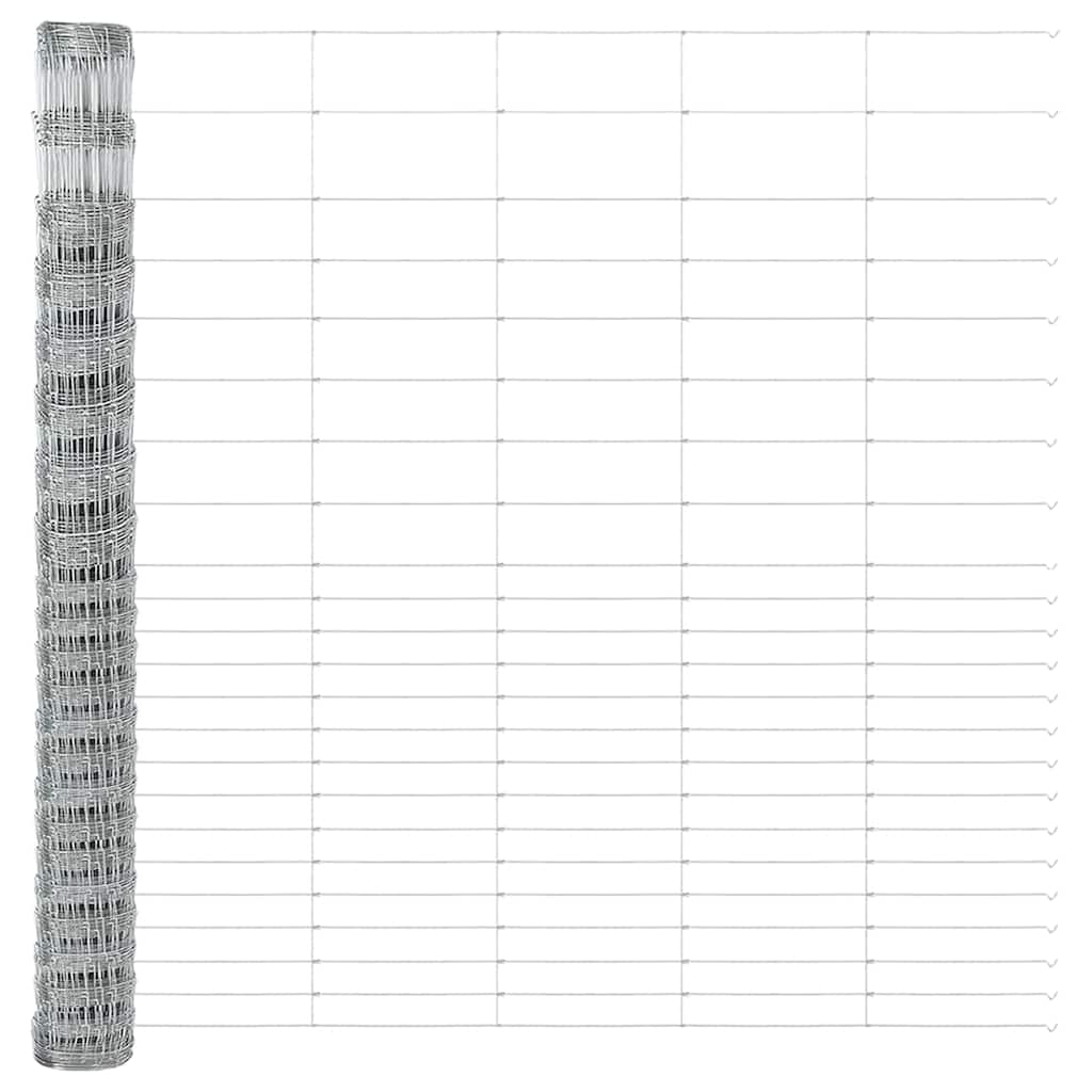 Zaun mit Pfosten Silber 1.6 x 25 m Stahl