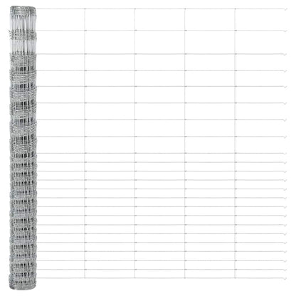 Zaun mit Pfosten Silber 1.6 x 25 m Stahl