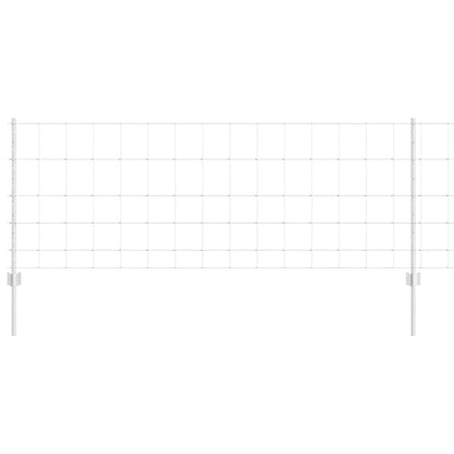 Zaun mit Pfosten Silber 0,8 x 50 m Stahl