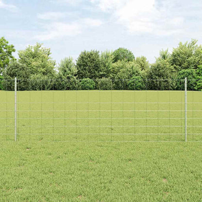 vidaXL Zaun mit Pfosten Silber 0,8 x 50 m Stahl