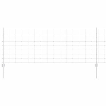 vidaXL Zaun mit Pfosten Silber 0,8 x 50 m Stahl