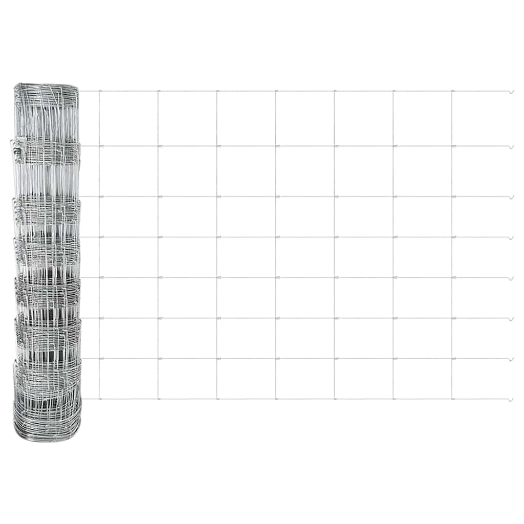 vidaXL Zaun mit Pfosten Silber 0,8 x 50 m Stahl