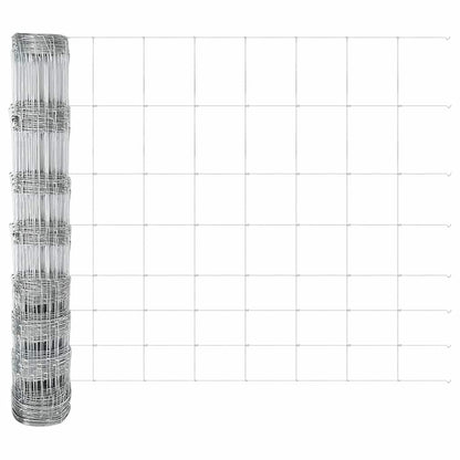 vidaXL Zaun mit Pfosten Silber 1 x 50 m Stahl