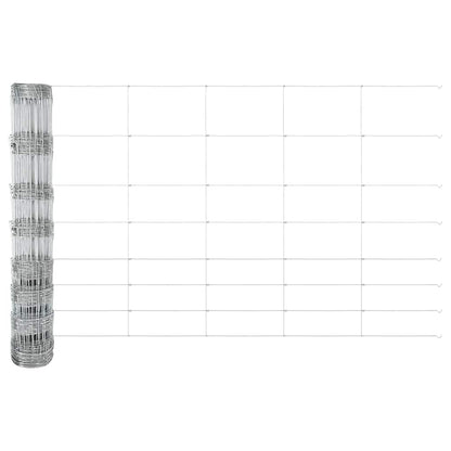 Zaun mit Pfosten Silber 1 x 50 m Stahl